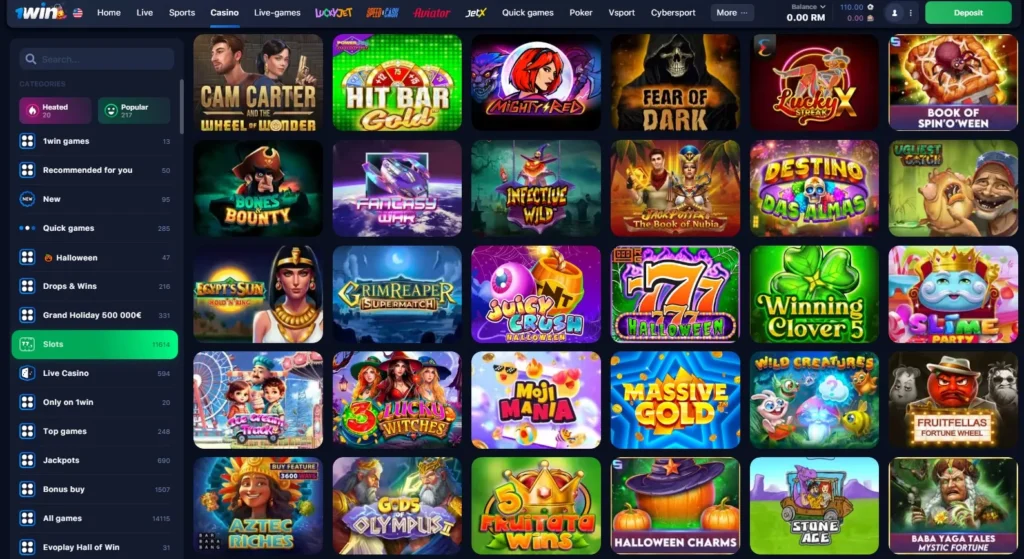 1WIN Online Casino slot games