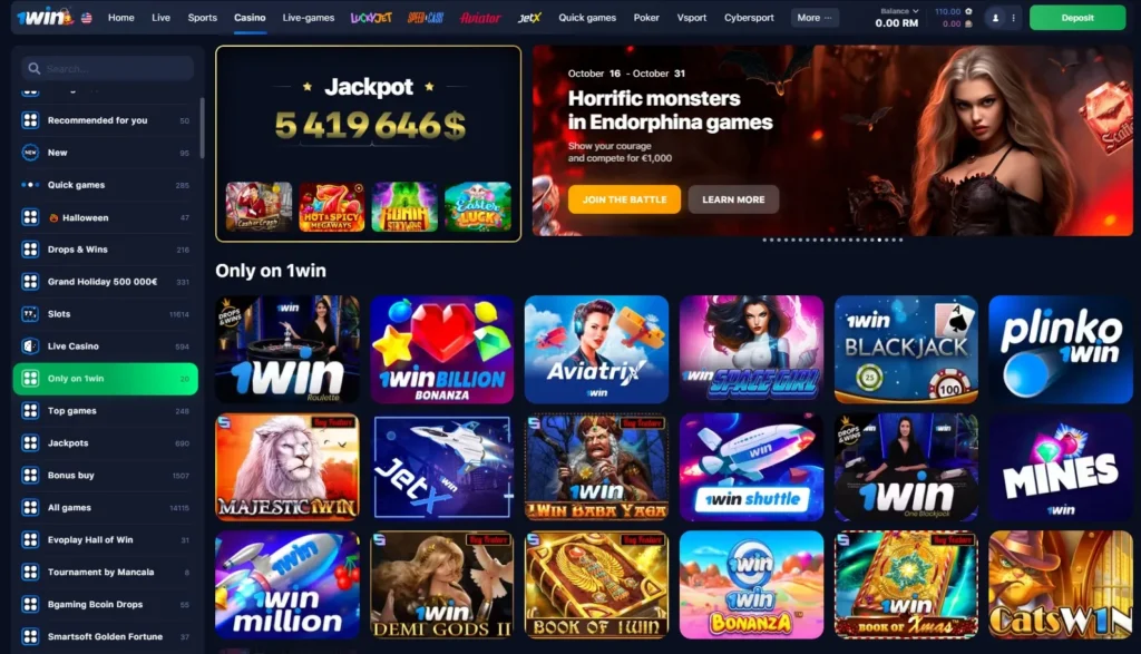 Exclusive games in 1WIN Online Casino