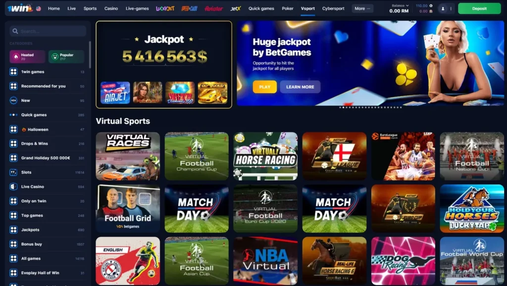 Virtual sport in 1WIN Online Casino